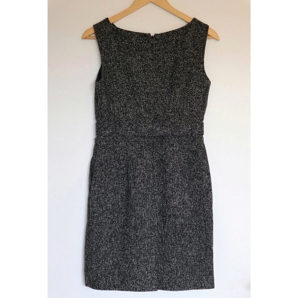 Gray Fitted Dress with Matching Belt - Picture 2 of 6